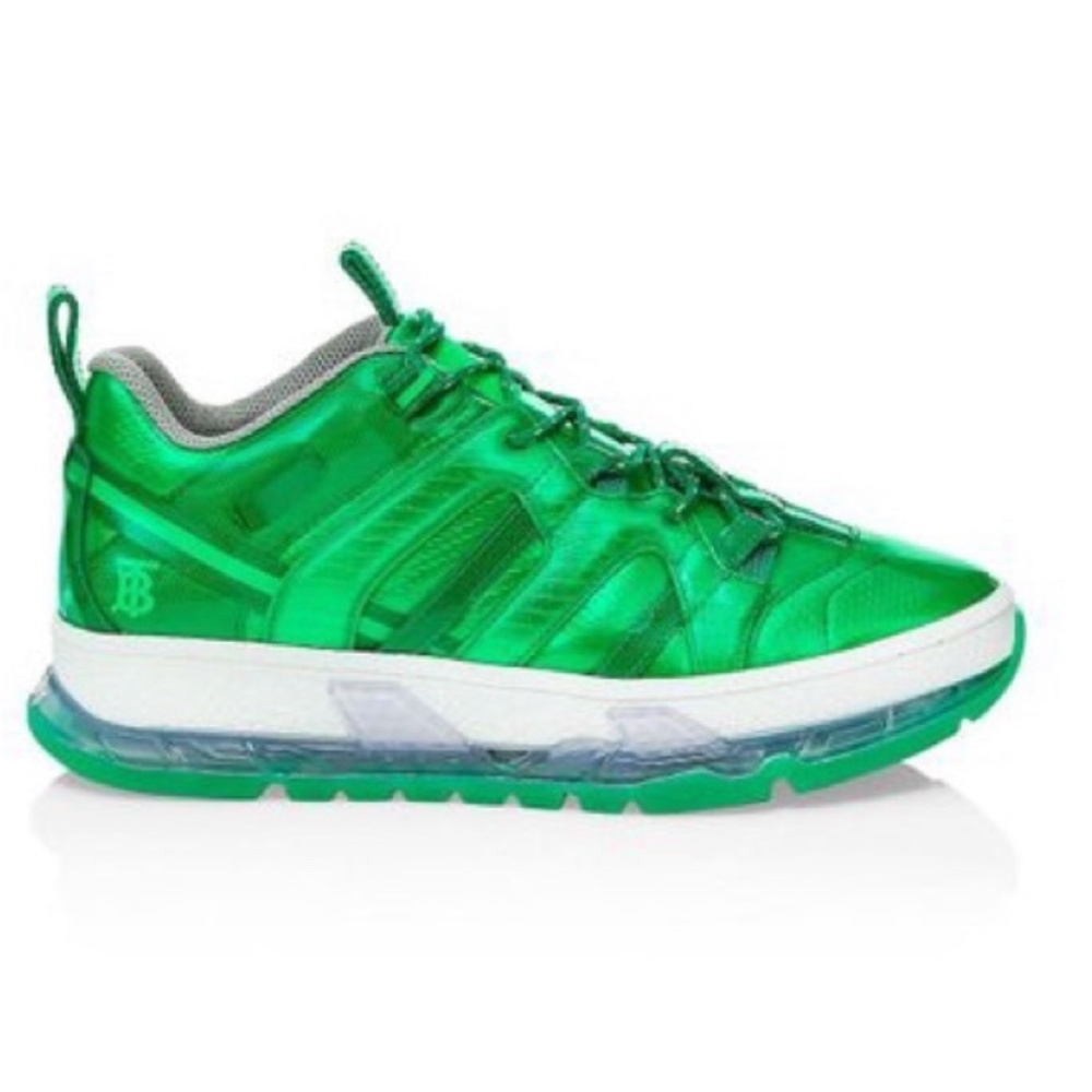 Mens Burberry "Union" Metallic Mixed Media Sneakers